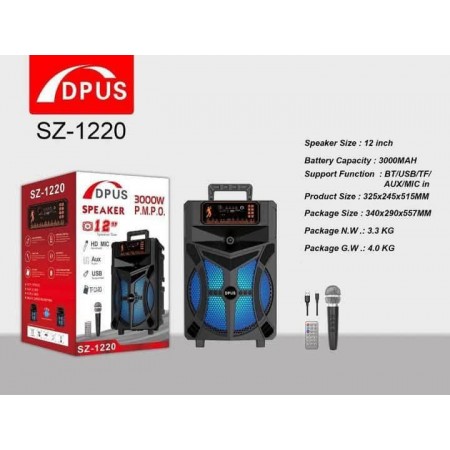 Безжична тонколона 12 QL-1220 с безжичен микрофон Безжична тонколона 12 QL-1220 с безжичен микрофон