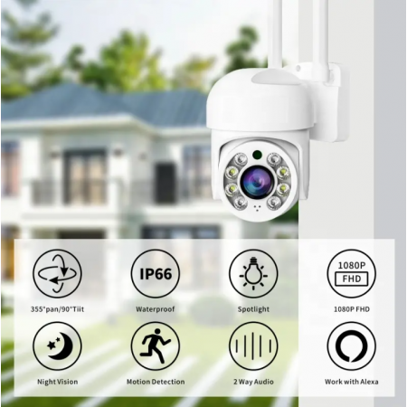 Въртяща Wi-Fi камера за наблюдение Jortan