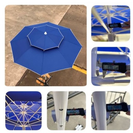 Премиум градински чадър с анти-вятър система, син, Ø220 см Премиум градински чадър с анти-вятър система, син, Ø220 см