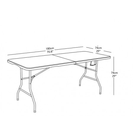 Сгъваема бяла къмпинг маса 180 х 74 х 74 SunFun Сгъваема бяла къмпинг маса 180 х 74 х 74 SunFun