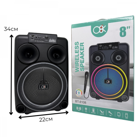 Безжична тонколона 8 BT-8108 с микрофон