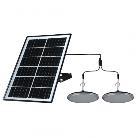 СОЛАРНИ LED ОСВЕТИТЕЛИ 2X5W IP65, ЧЕРЕН