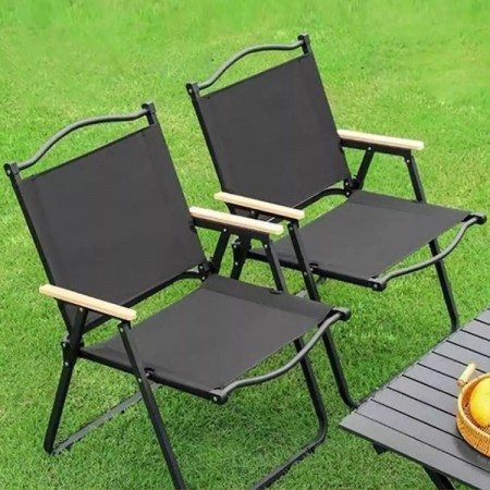 Сгъваем стол за къмпинг, черен Сгъваем стол за къмпинг, черен