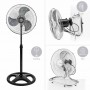 Вентилатор на стойка 16''Muhler FM-6136D 3in1, 50W, индустриален, на стойка, стена, под Вентилатор на стойка 16''Muhler FM-6136D 3in1, 50W, индустриален, на стойка, стена, под