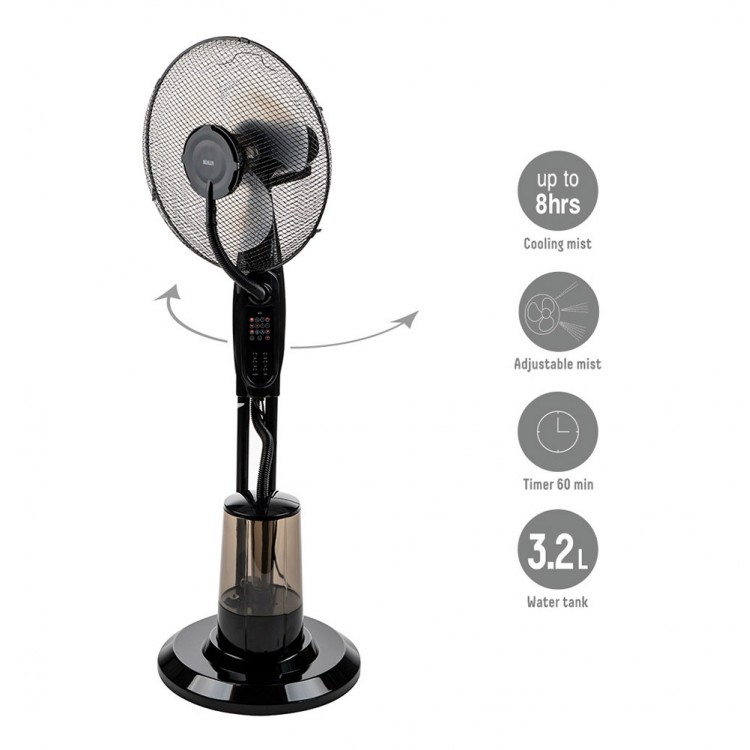 Вентилатор с водна мъгла 16'' Muhler MF-1609RC, 75W, LED, дистанционно Вентилатор с водна мъгла 16'' Muhler MF-1609RC, 75W, LED, дистанционно