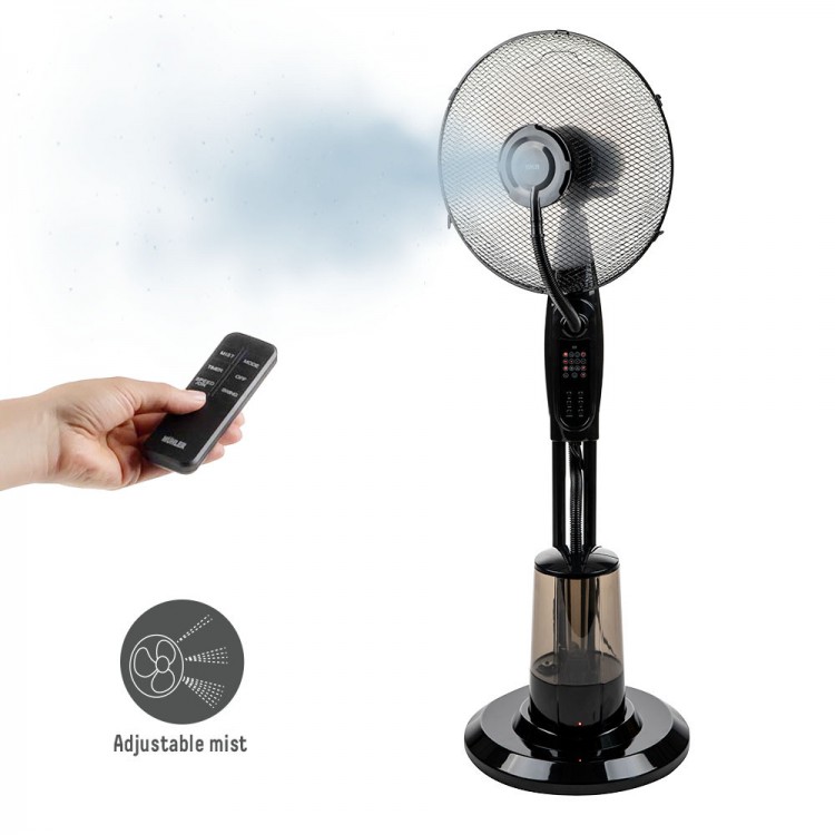 Вентилатор с водна мъгла 16'' Muhler MF-1609RC, 75W, LED, дистанционно Вентилатор с водна мъгла 16'' Muhler MF-1609RC, 75W, LED, дистанционно