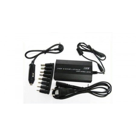 Универсално зарядно за лаптоп, комбинирано 12V и 220V 100W