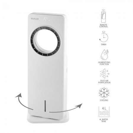 Мобилен охладител Muhler MC-4000, 65W, безвитлов, LED, 4 л, таймер Мобилен охладител Muhler MC-4000, 65W, безвитлов, LED, 4 л, таймер