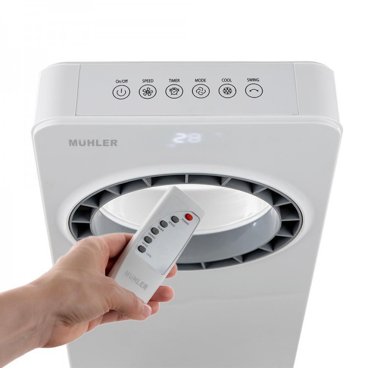 Мобилен охладител Muhler MC-4000, 65W, безвитлов, LED, 4 л, таймер Мобилен охладител Muhler MC-4000, 65W, безвитлов, LED, 4 л, таймер