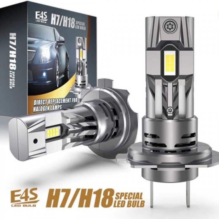 КОМПЛЕКТ LED ДИОДНИ КРУШКИ ЗА КОЛА - ЗА ДИРЕКТЕН МОНТАЖ E4S H7/H18 КОМПЛЕКТ LED ДИОДНИ КРУШКИ ЗА КОЛА - ЗА ДИРЕКТЕН МОНТАЖ E4S H7/H18