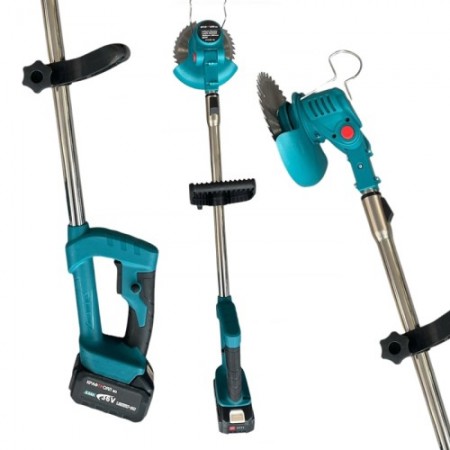 Комплект 3 в 1 от акумулаторна лозарска ножица, мини верижен трион с 15 см шина, маслен филтър, 2 вериги и акумулаторен тример за трева 36V 8Ah KraftRoyal Комплект 3 в 1 от акумулаторна лозарска ножица, мини верижен трион с 15 см шина, маслен филтър, 2 вериги и акумулаторен тример за трева 36V 8Ah KraftRoyal