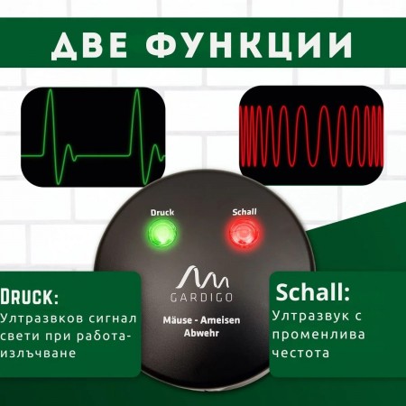 2 Броя ултразвуков уред против мишки, плъхове и мравки Gardigo Mouse Repellent Duo 2 Броя ултразвуков уред против мишки, плъхове и мравки Gardigo Mouse Repellent Duo
