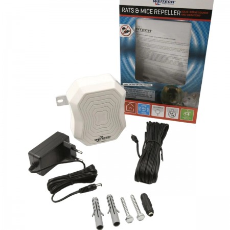 Уред против мишки, плъхове, съсели и гущери с вибрация и звук Weitech WK0400 Уред против мишки, плъхове, съсели и гущери с вибрация и звук Weitech WK0400