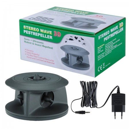 Уред против гризачи и насекоми с 3D звук и ултразвук COMBOSONIC 3D STEREO WAVE PESTREPELLER Уред против гризачи и насекоми с 3D звук и ултразвук COMBOSONIC 3D STEREO WAVE PESTREPELLER