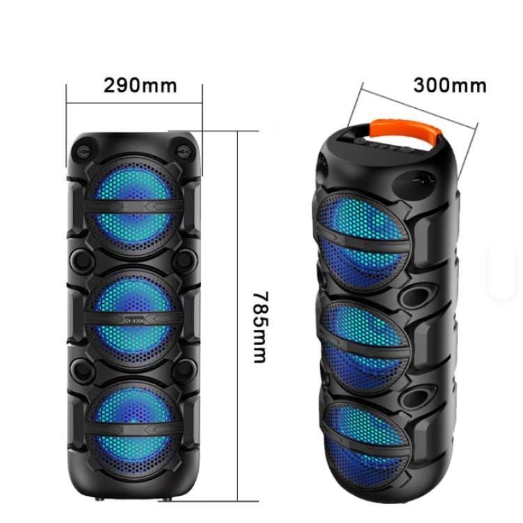 Безжична тонколона GY-8306, 3x8inch говорители и безжичен микрофон