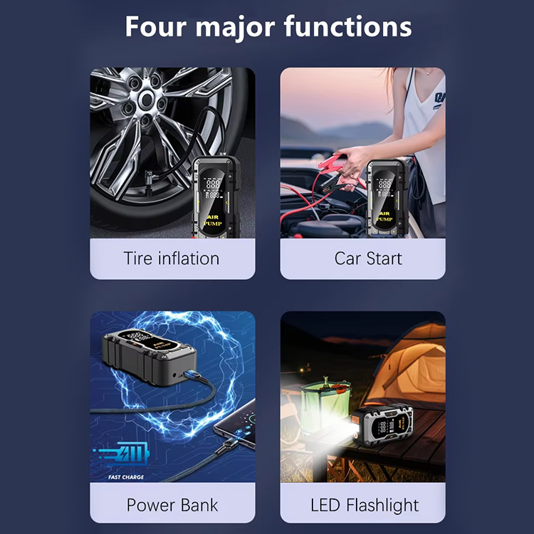 Стартиращо устройство за автомобил Jump Starter и компресор за гуми, 8000mAh Стартиращо устройство за автомобил Jump Starter и компресор за гуми, 8000mAh