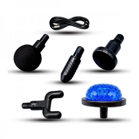 Вибромасажор с удължител, 6 приставки и 6 скорости, Масажен пистолет Вибромасажор с удължител, 6 приставки и 6 скорости, Масажен пистолет