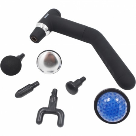 Вибромасажор с удължител, 6 приставки и 6 скорости, Масажен пистолет