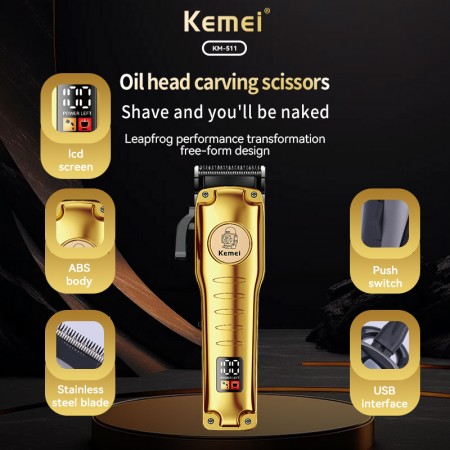 Машинка за подстригване Kemei KM 511, 4 приставки Машинка за подстригване Kemei KM 511, 4 приставки
