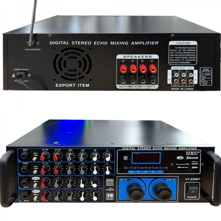 Усилвател-Миксер за Караоке с Bluetooth UKC AV620BT Усилвател-Миксер за Караоке с Bluetooth UKC AV620BT