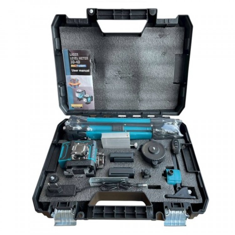 4D лазерен нивелир с 360 градуса завъртане, 16 линии ( със зелен лазер ) и дисплей ,със стойка KraftRoyal 4D лазерен нивелир с 360 градуса завъртане, 16 линии ( със зелен лазер ) и дисплей ,със стойка KraftRoyal