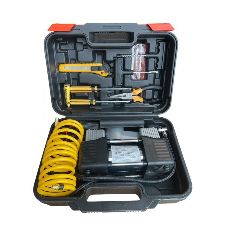 Компресор за гуми с 2 цилиндъра-пътна помощ Компресор за гуми с 2 цилиндъра-пътна помощ