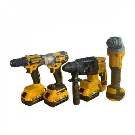 Професионален комплект 4 в 1 – перфоратор, ъглошлайф, гайковерт и винтоверт в едно FS-20576