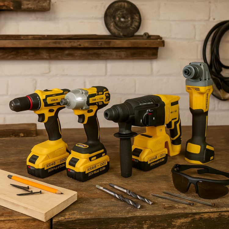 Професионален комплект 4 в 1 – перфоратор, ъглошлайф, гайковерт и винтоверт в едно FS-20576 Професионален комплект 4 в 1 – перфоратор, ъглошлайф, гайковерт и винтоверт в едно FS-20576