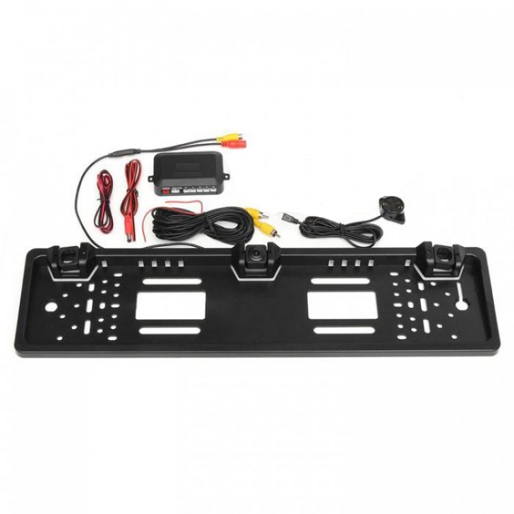 Стойка за регистрационен номер с камера за задно виждане и парктроник- 2355 Стойка за регистрационен номер с камера за задно виждане и парктроник- 2355