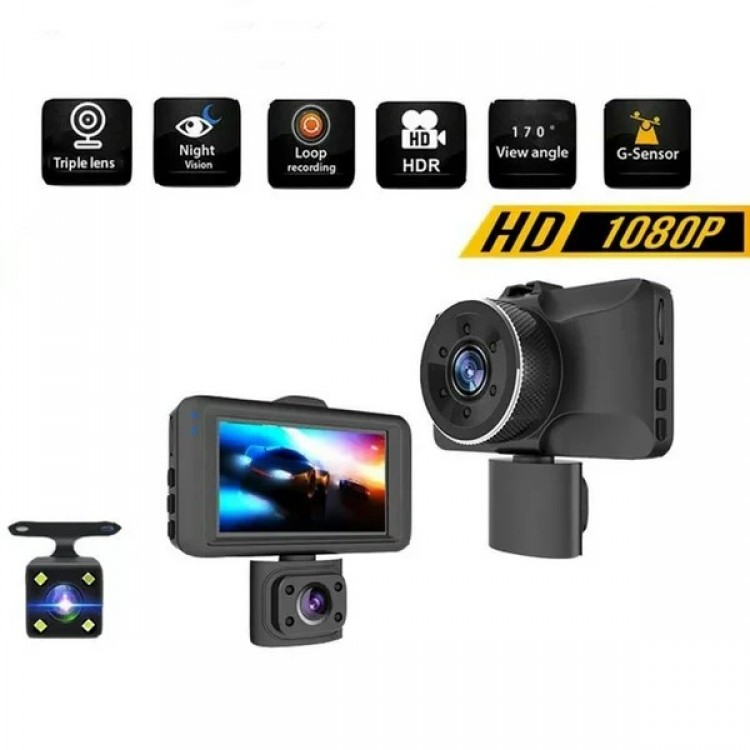 Видеорегистратор 2465 3.4 Инча + 3 Камери Видеорегистратор 2465 3.4 Инча + 3 Камери