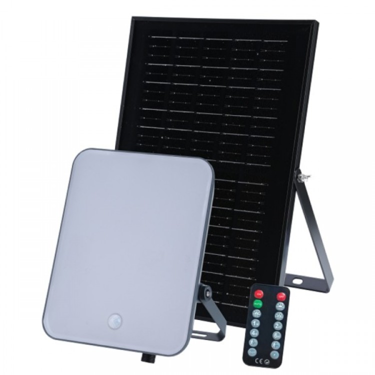 Соларен прожектор LEDMAX 100W, 1500lm CCT с панел 7W, батерии 2000mAh Соларен прожектор LEDMAX 100W, 1500lm CCT с панел 7W, батерии 2000mAh