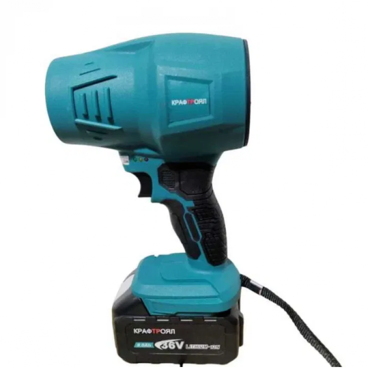 Комплект 4в1 акумулаторен инструмент - духалка, лозарска ножица, резачка 15 см с маслен филтър и телескопичен прът