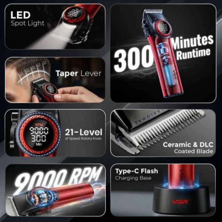 Професионален комплект машинки за подстригване VGR Stepless 4 в 1