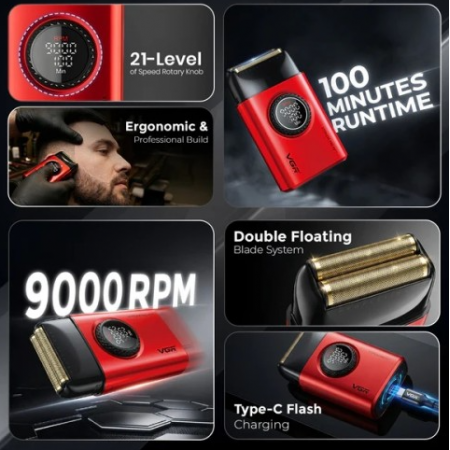 Професионален комплект машинки за подстригване VGR Stepless 4 в 1 Професионален комплект машинки за подстригване VGR Stepless 4 в 1