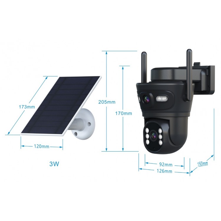 Соларна двойна камера LYLU 10 диода - ICsee