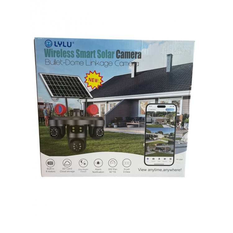 Соларна камера LYLU със SIM карта 4 лещи 26 диода с аларма