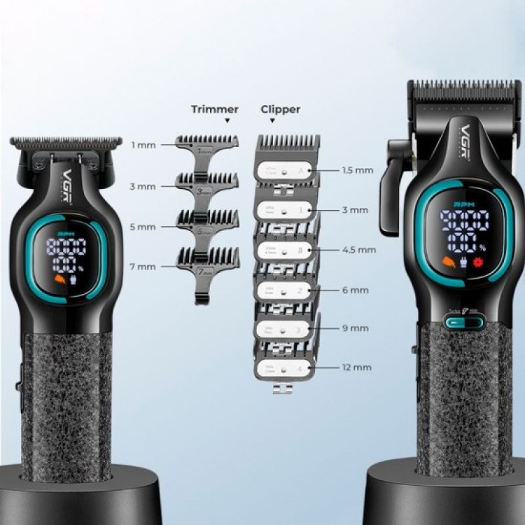 Комплект машинка за подстригване и тример VGR V-886 S2 Grip Turbo