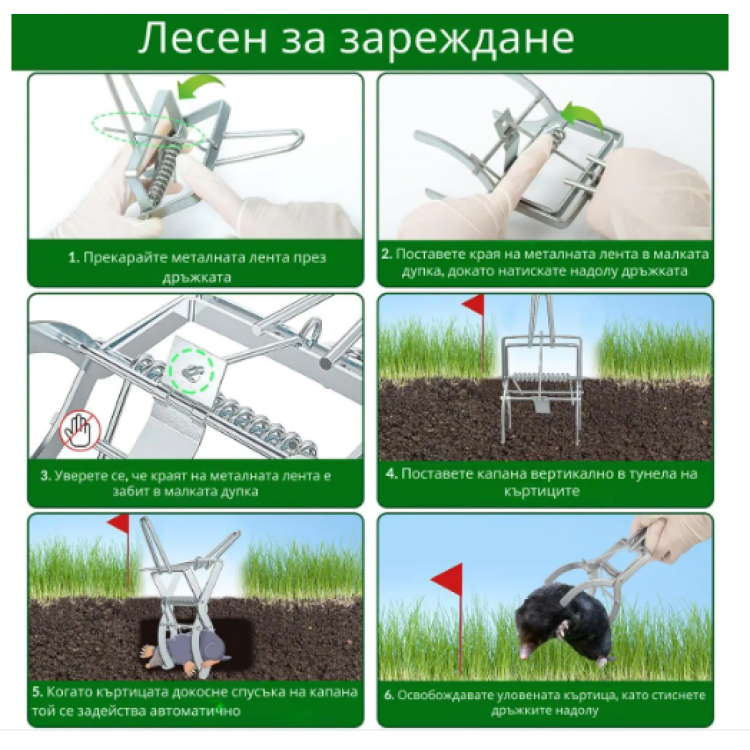 Капан PEST STOP челюстен, за къртици и сляпо куче Капан PEST STOP челюстен, за къртици и сляпо куче