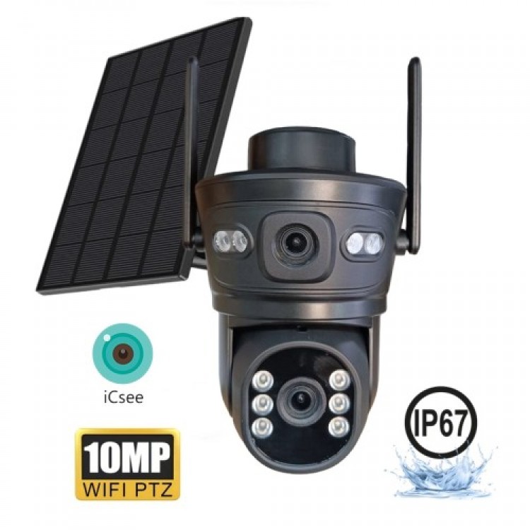 Соларна двойна WiFi камера 10MP с 10 диода LYLU