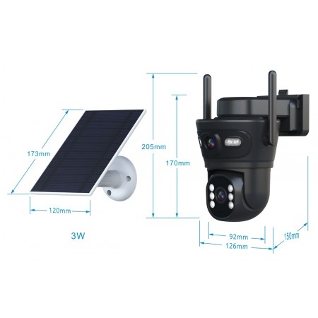 Соларна двойна WiFi камера 10MP с 10 диода LYLU