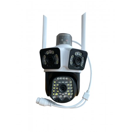 Тройна камера LYLU 12 mpx 50 диода с аларма-бяла