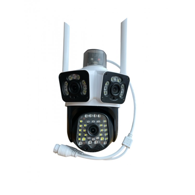 2 Броя тройна камера LYLU 12 mpx 50 диода с аларма-бяла