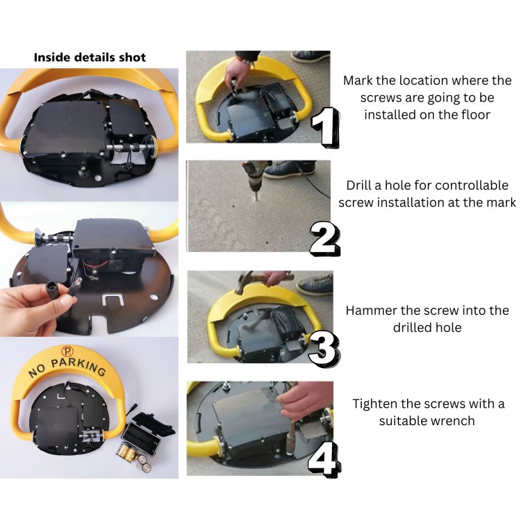 SMART скоба за паркомясто с голям мощен мотор, 4 бр. Li-ion (литиево-йонни) батерии 3000 mAh и зарядно