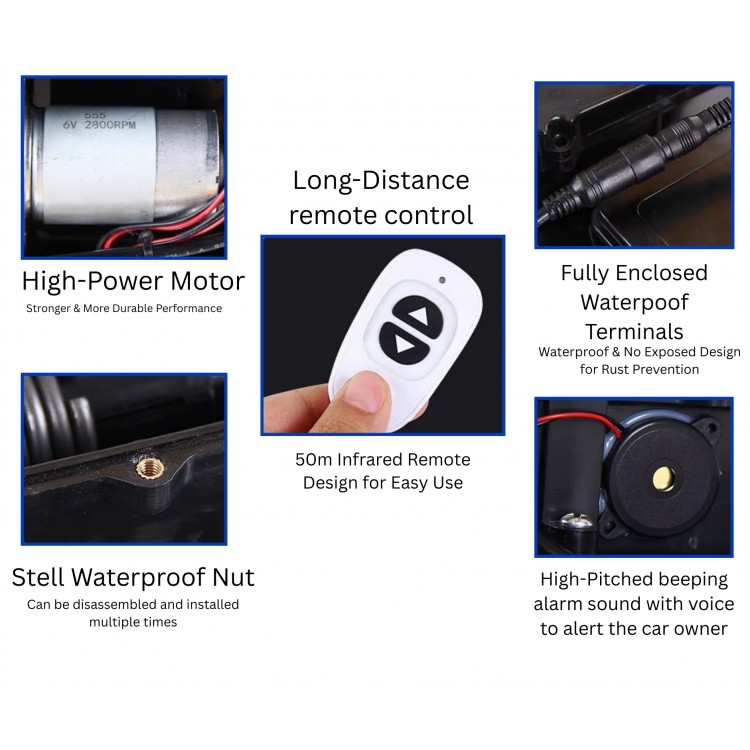 SMART скоба за паркомясто с голям мощен мотор, 4 бр. Li-ion (литиево-йонни) батерии 3000 mAh и зарядно