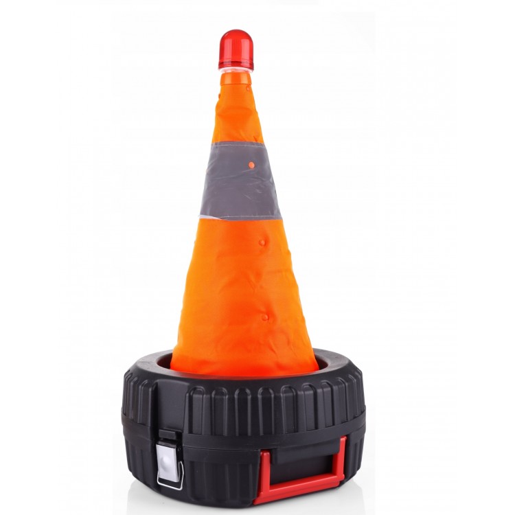 Авариен Комплект Светлоотразителен Конус 11 Части За Автомобил Кола Камион