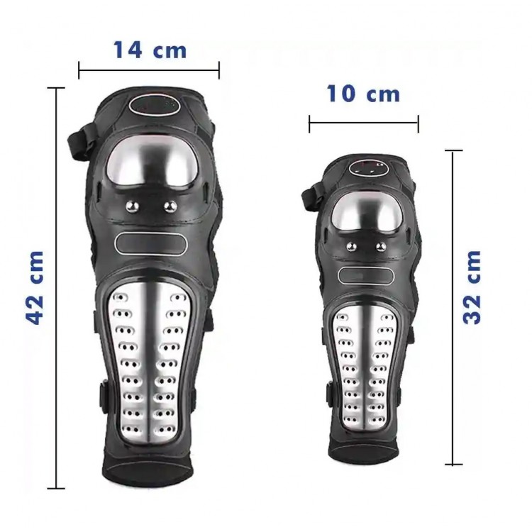 Комплект от 4бр. подсилени предпазни Наколенки и Налакътници за мотор мотоциклет черни