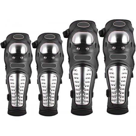 Комплект от 4бр. подсилени предпазни Наколенки и Налакътници за мотор мотоциклет черни