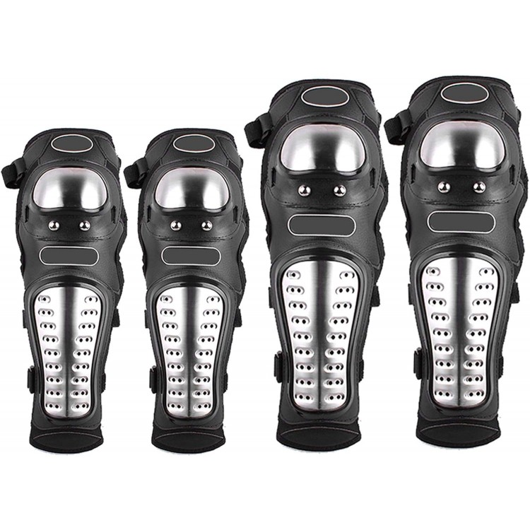Комплект от 4бр. подсилени предпазни Наколенки и Налакътници за мотор мотоциклет черни
