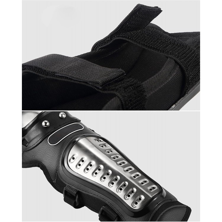 Комплект от 4бр. подсилени предпазни Наколенки и Налакътници за мотор мотоциклет черни