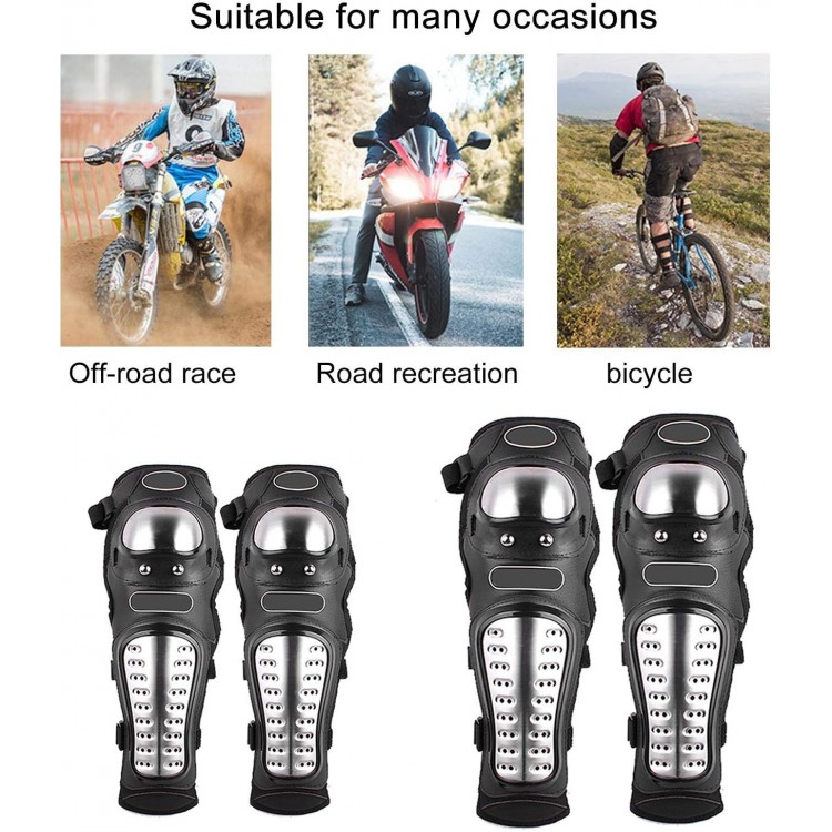 Комплект от 4бр. подсилени предпазни Наколенки и Налакътници за мотор мотоциклет черни